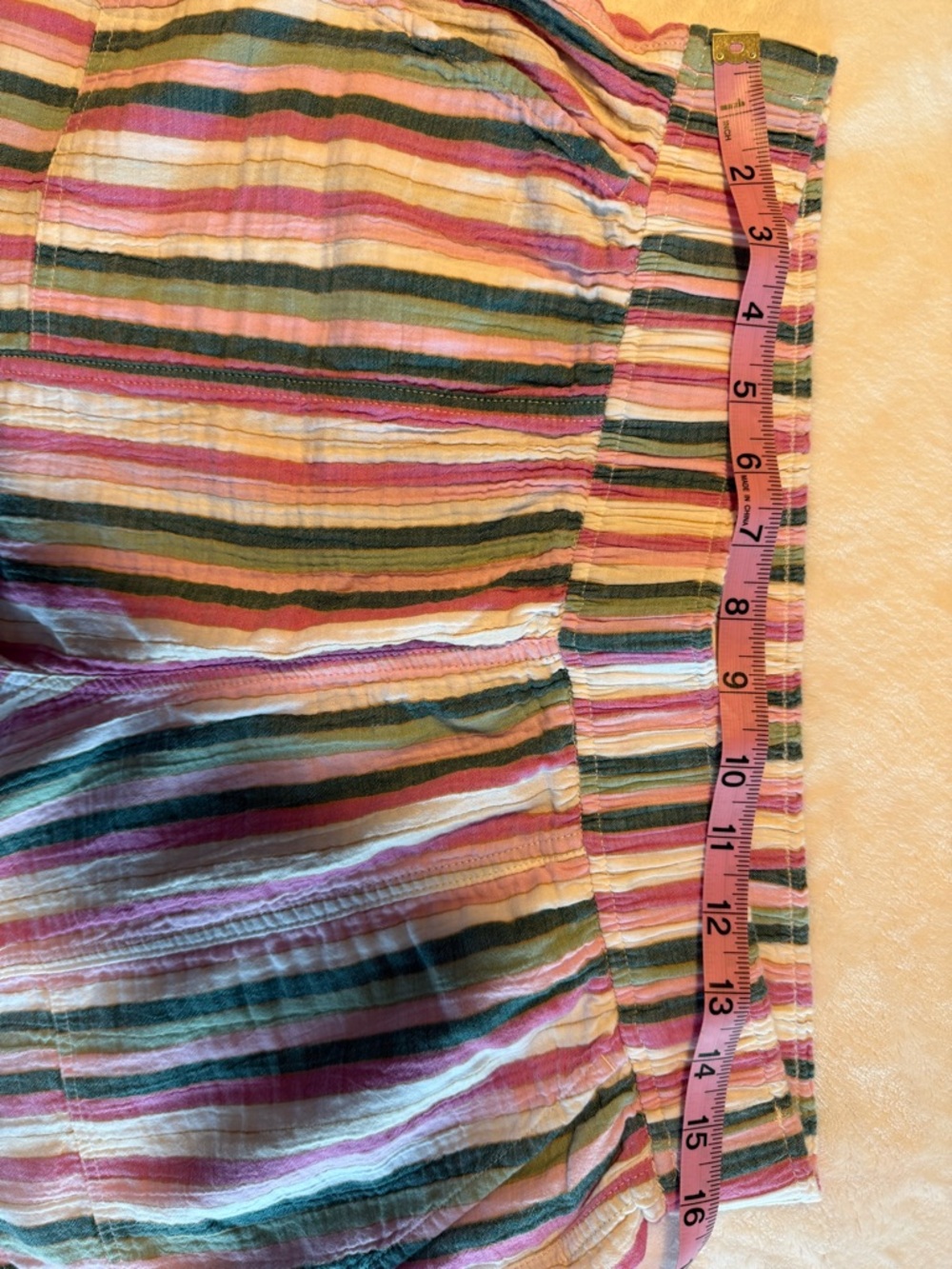 Wonderly Pink, Green & Cream Striped Elastic-Waist Shorts - Picture 6 of 7